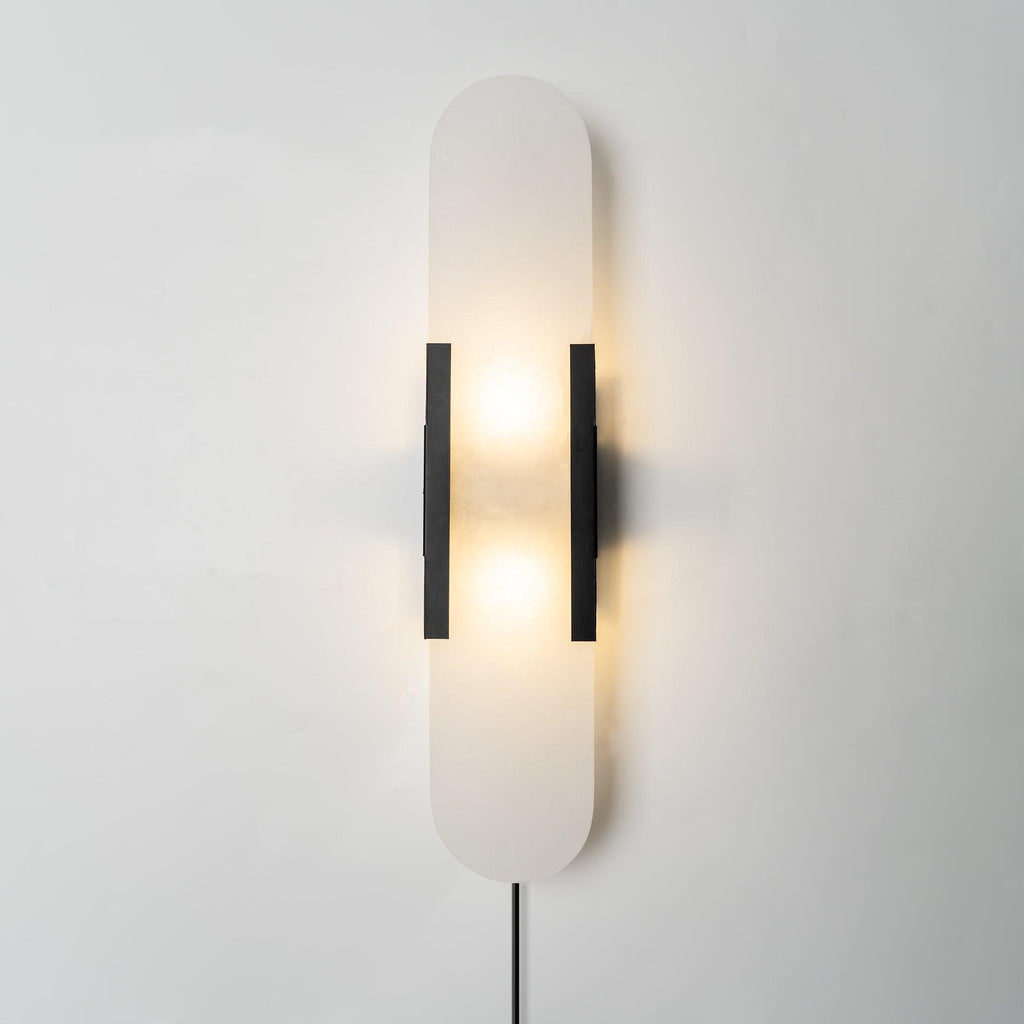 Melange Elongated Alabaster Plug-In Wall Light, Plug-In Wall Sconce, detail 22