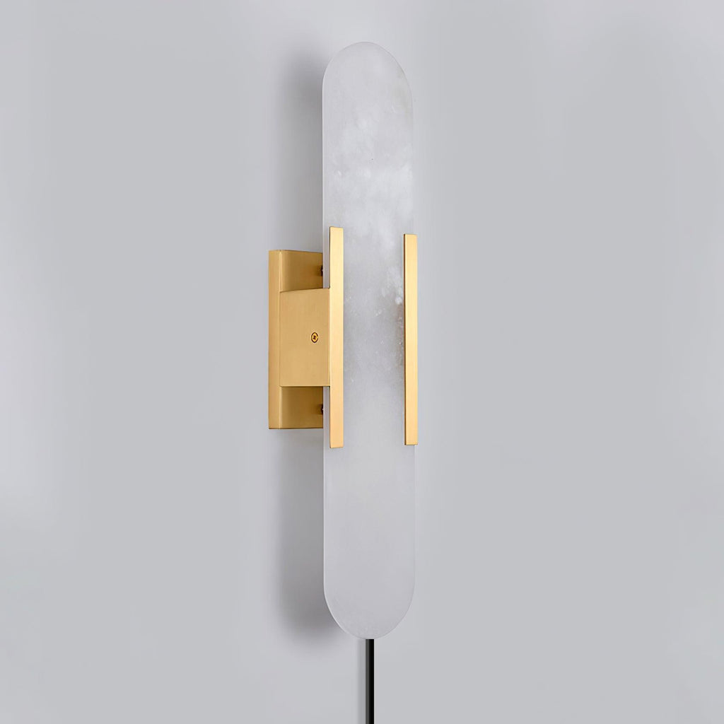 Melange Elongated Alabaster Plug-In Wall Light, Plug-In Wall Sconce, detail 24
