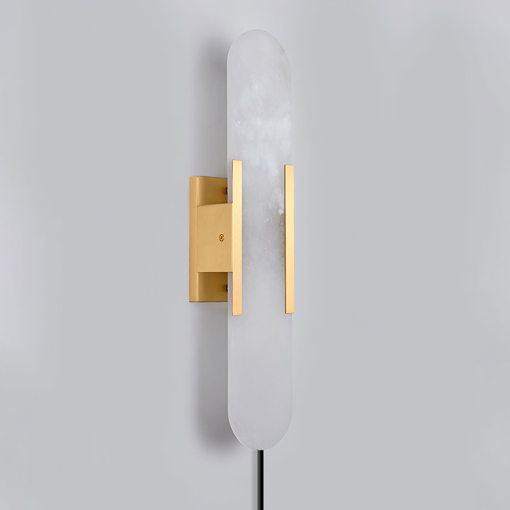 Melange Elongated Alabaster Plug-In Wall Light, Plug-In Wall Sconce, detail 24