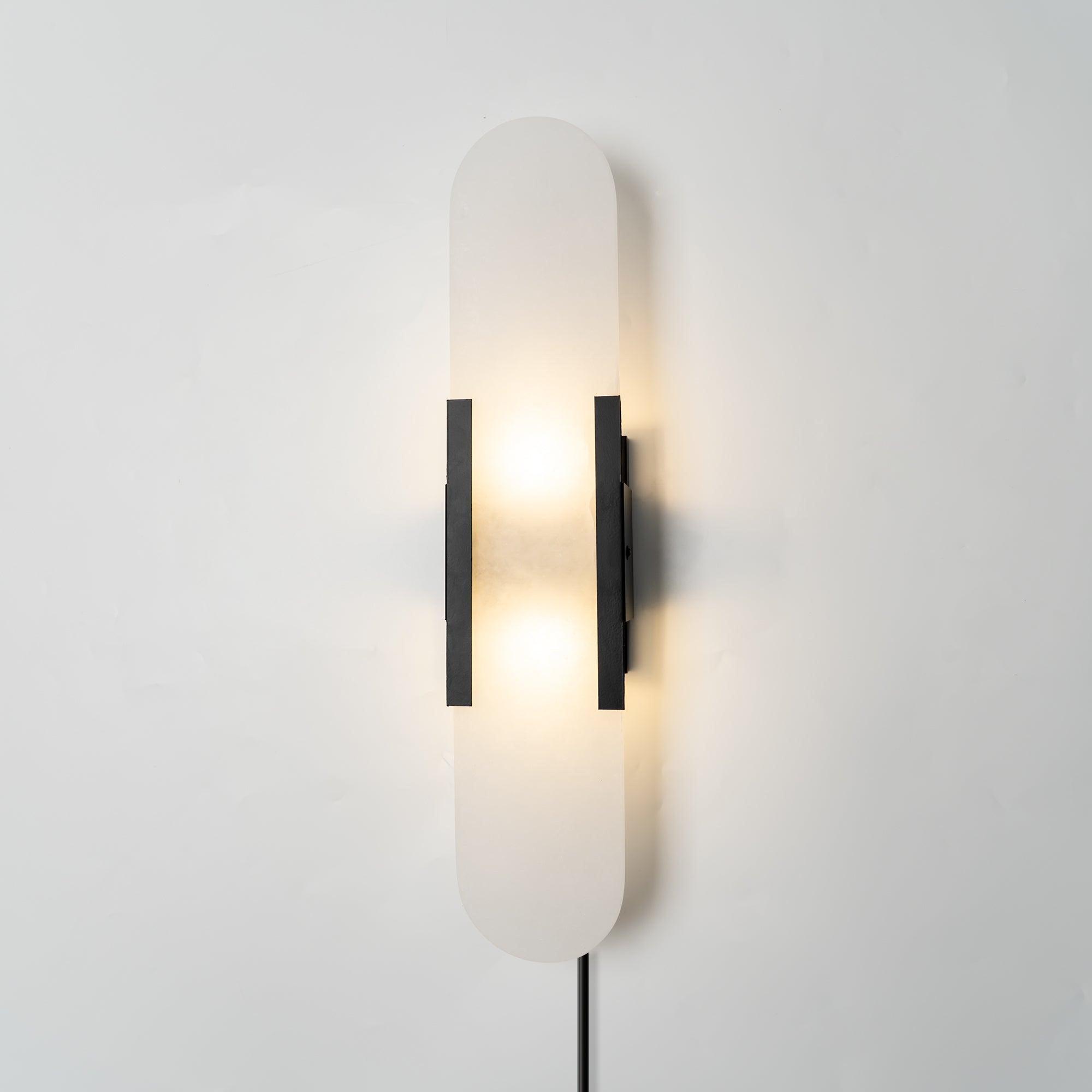 Melange Elongated Alabaster Plug-In Wall Light, Plug-In Wall Sconce, detail 25