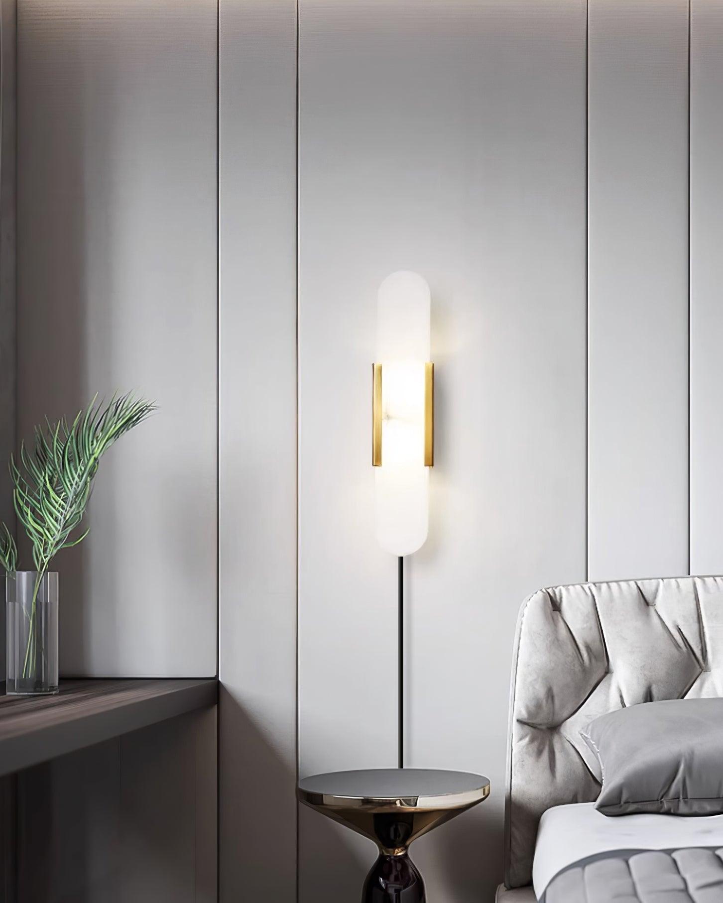 Melange Elongated Alabaster Plug-In Wall Light, Plug-In Wall Sconce, detail 27