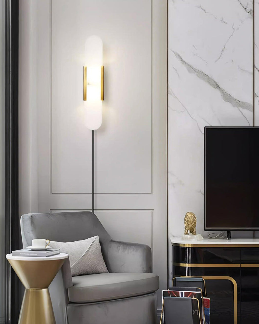 Melange Elongated Plug-in Lamp bracket Wall Light, Plug-In Wall Sconce, detail 32