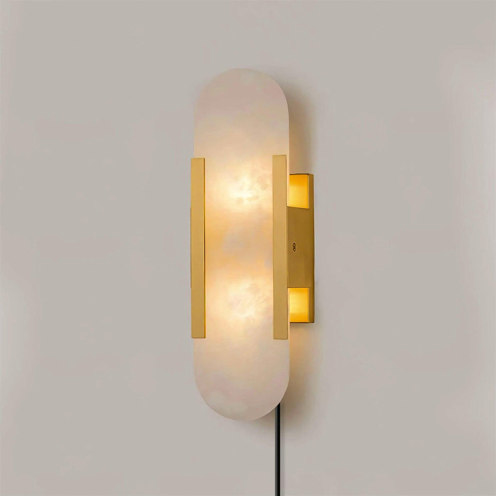 Melange Elongated Alabaster Plug-In Wall Light, Plug-In Wall Sconce, detail 35
