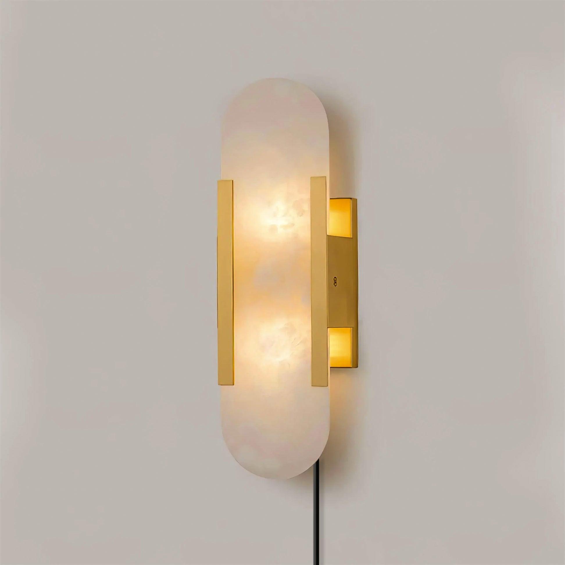 Melange Elongated Alabaster Plug-In Wall Light, Plug-In Wall Sconce, detail 35