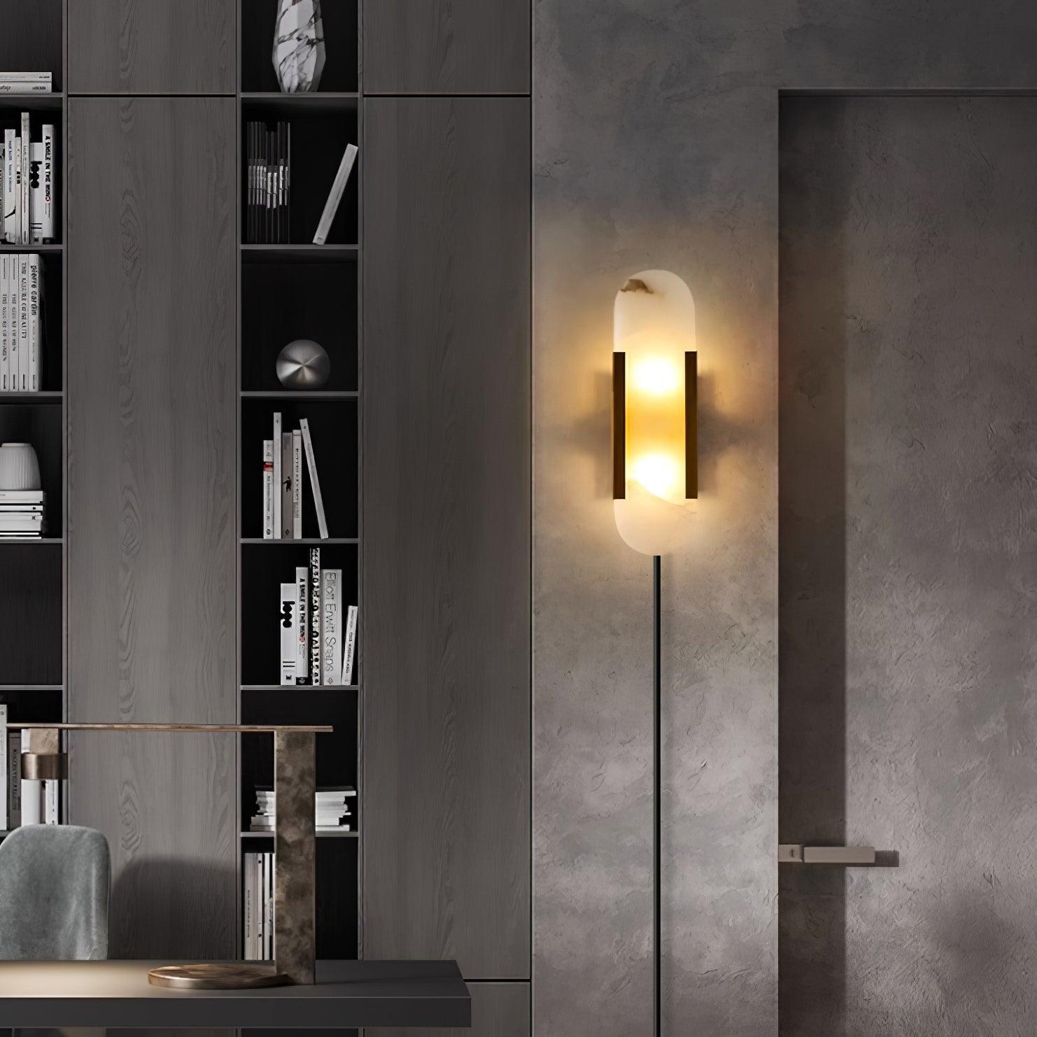Melange Elongated Alabaster Plug-In Wall Light, Plug-In Wall Sconce, detail 41