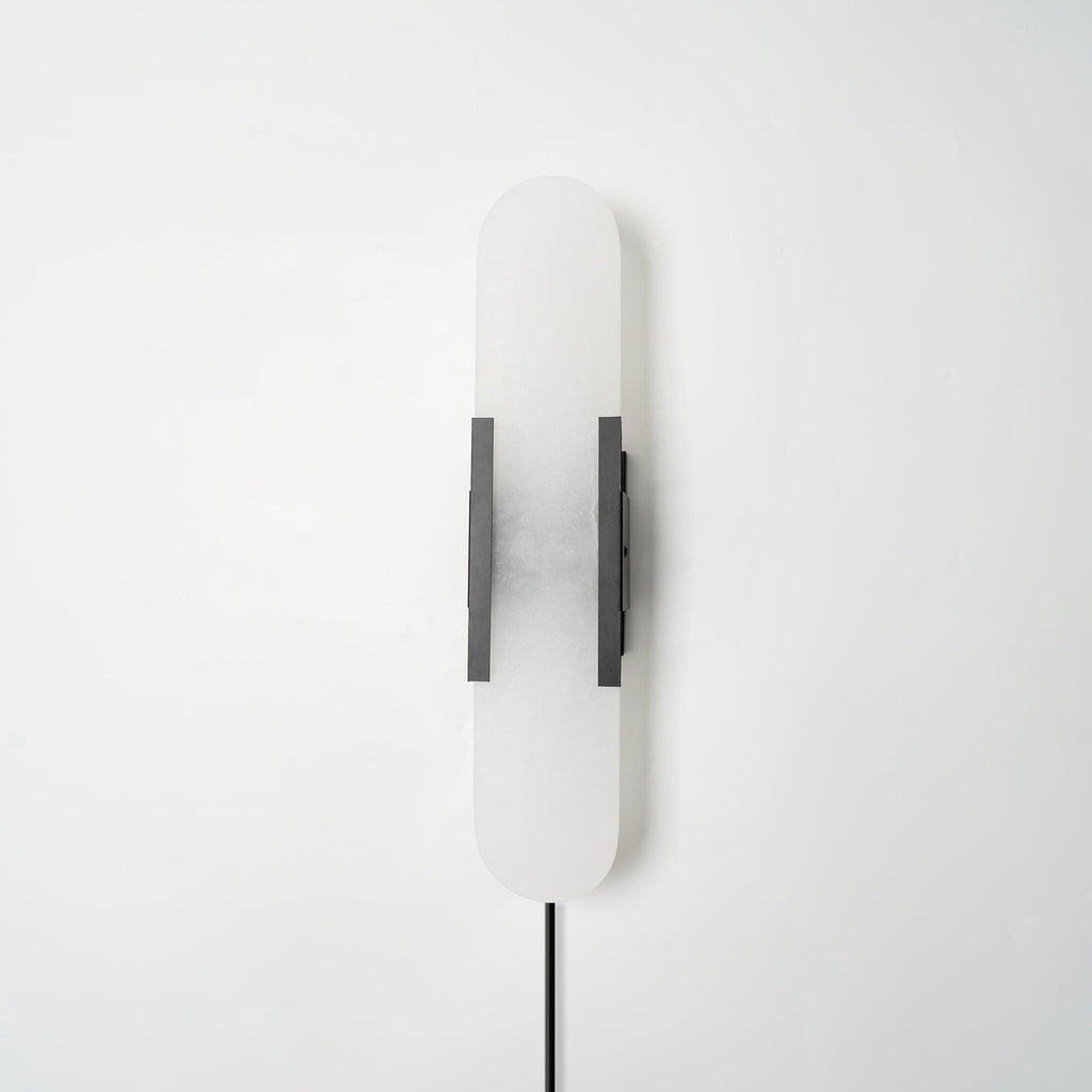 Melange Elongated Alabaster Plug-In Wall Light, Plug-In Wall Sconce, detail 47