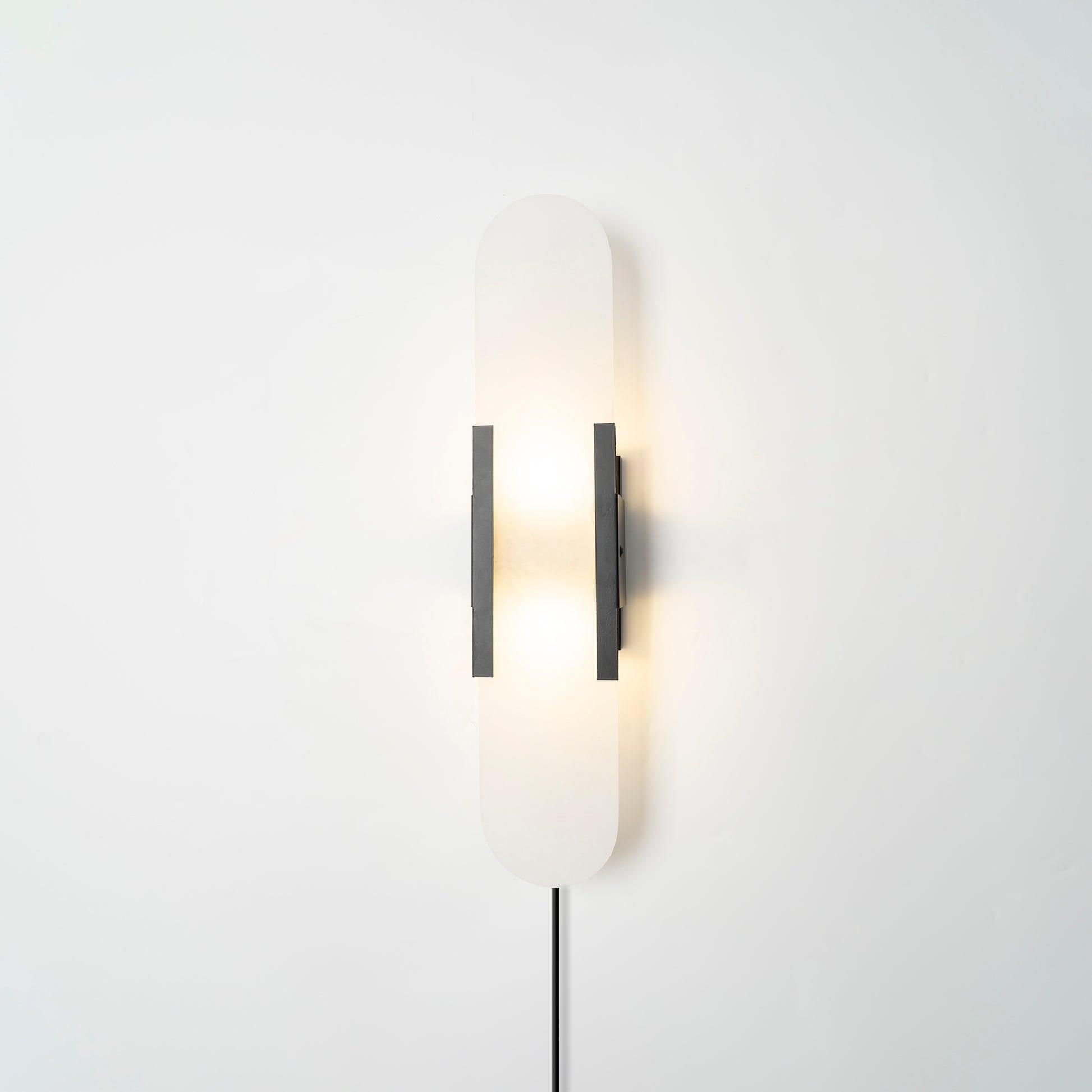 Melange Elongated Alabaster Plug-In Wall Light, Plug-In Wall Sconce, detail 48