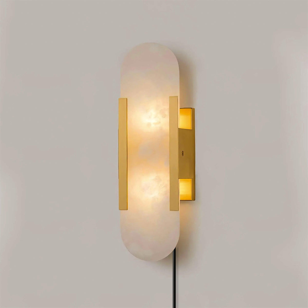 Melange Elongated Alabaster Plug-In Wall Light, Plug-In Wall Sconce, detail 49