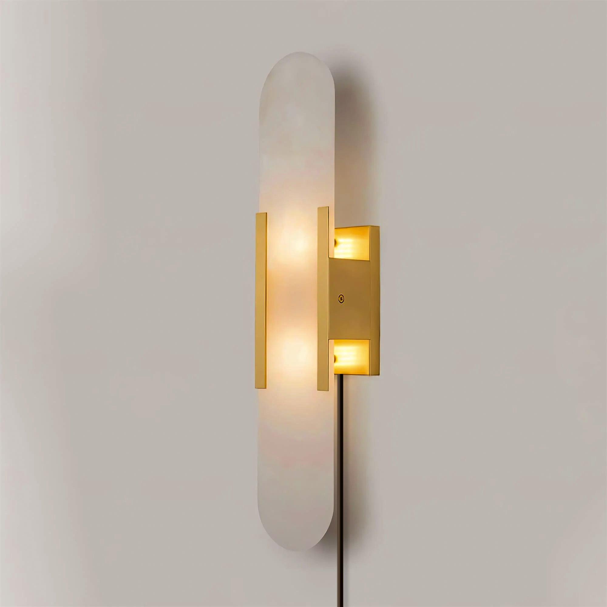 Melange Elongated Alabaster Plug-In Wall Light, Plug-In Wall Sconce, detail 50