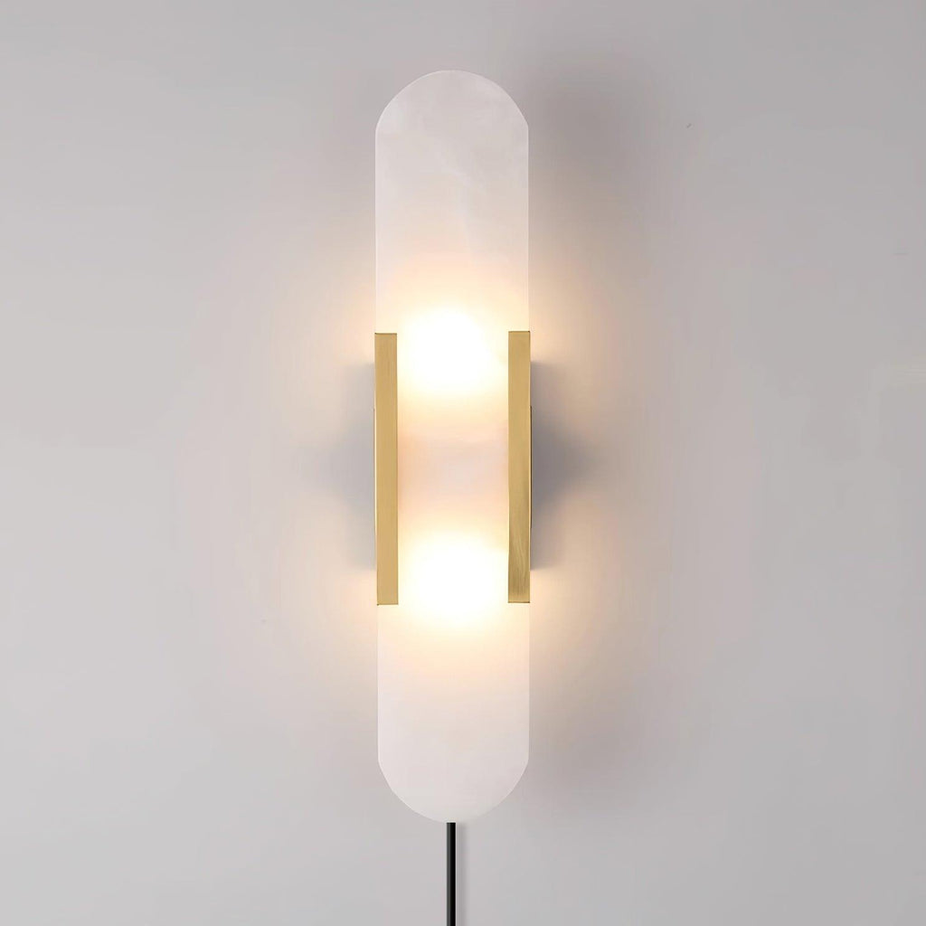 Melange Elongated Alabaster Plug-In Wall Light, Plug-In Wall Sconce, detail 20
