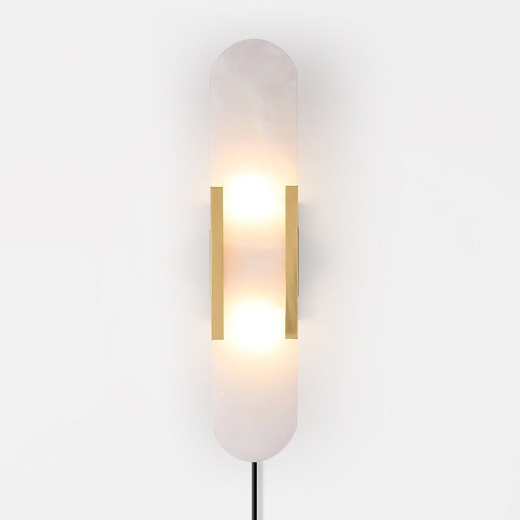 Melange Elongated Alabaster Plug-In Wall Light, Plug-In Wall Sconce, detail 21