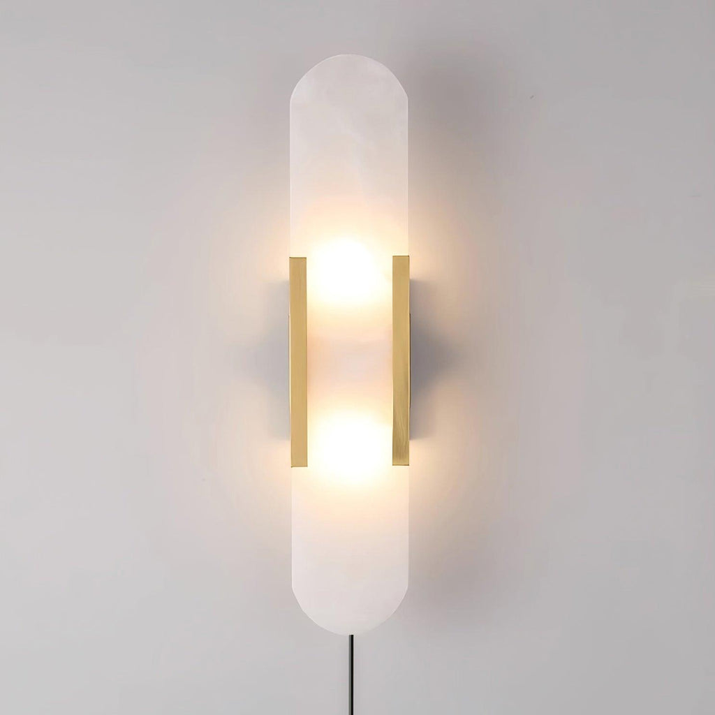 Melange Elongated Alabaster Plug-In Wall Light, Plug-In Wall Sconce, detail 11