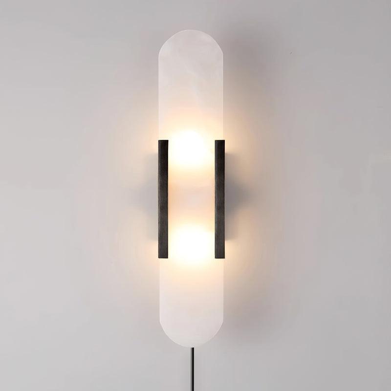 Melange Elongated Alabaster Plug-In Wall Light, Plug-In Wall Sconce, detail 15