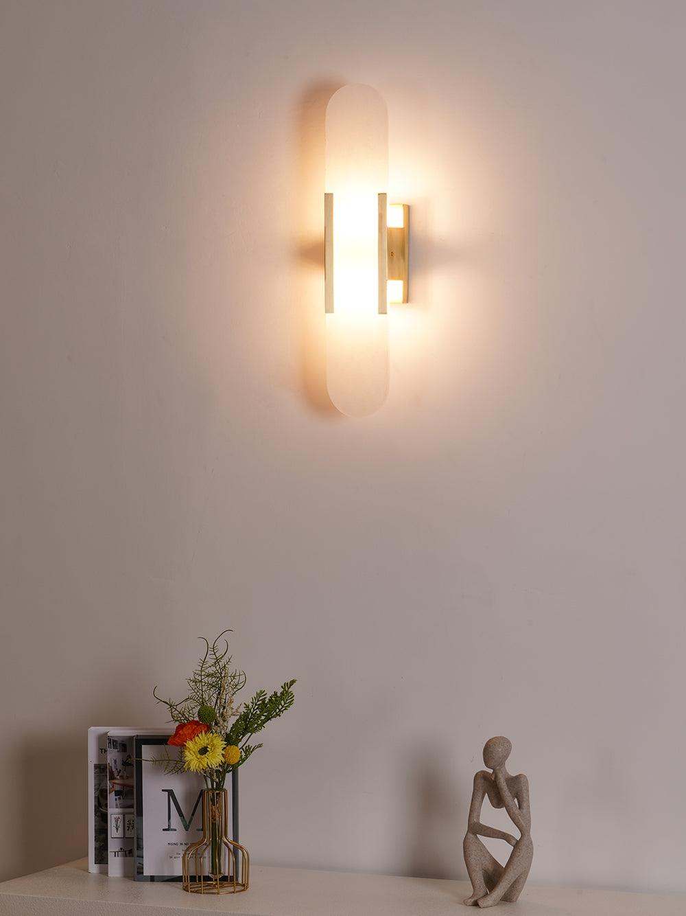 Melange Elongated Alabaster Wall Light Wall Light, Hardwired Wall Sconce, detail 59