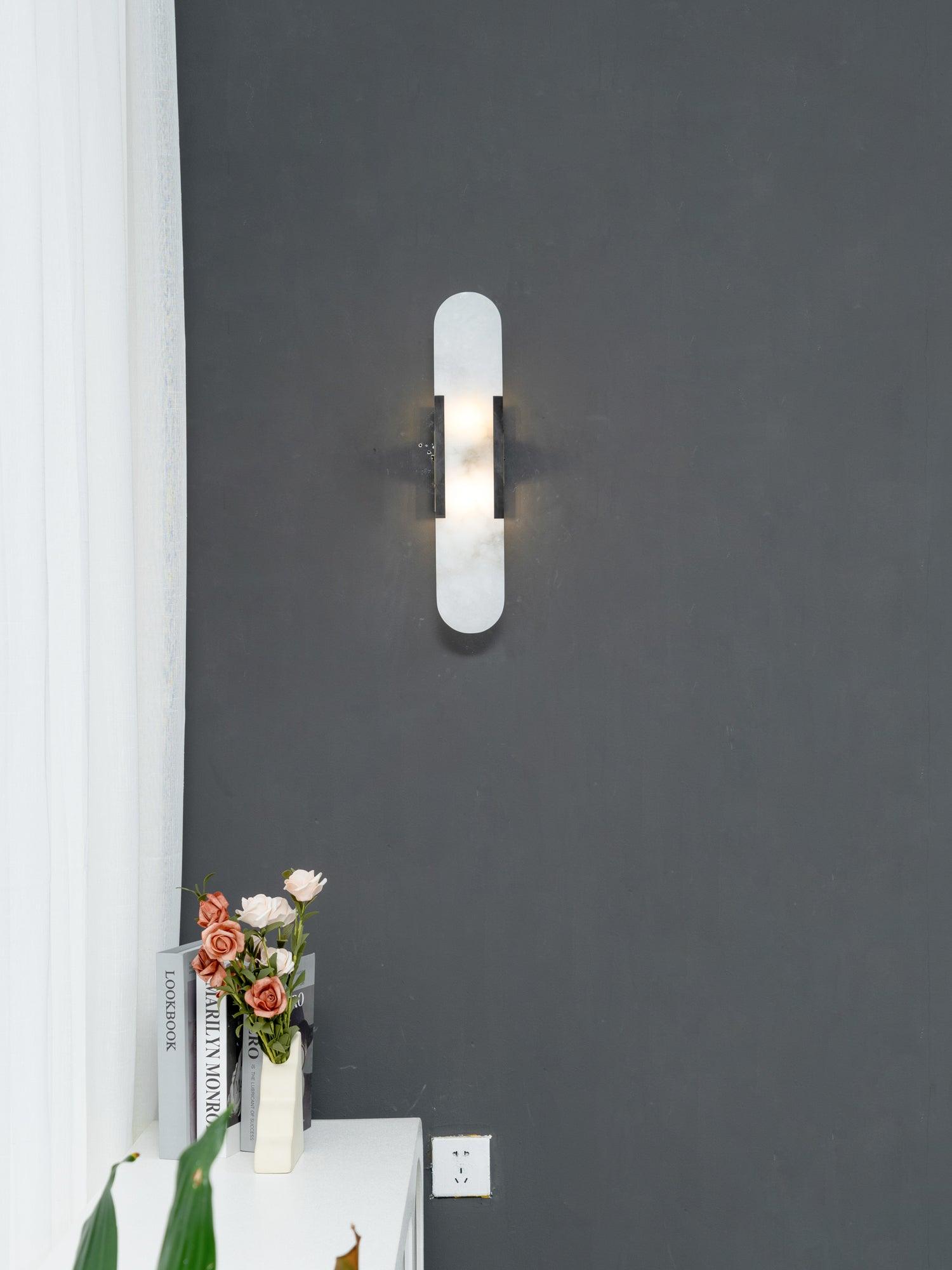Melange Elongated Alabaster Wall Light Wall Light, Hardwired Wall Sconce, detail 26