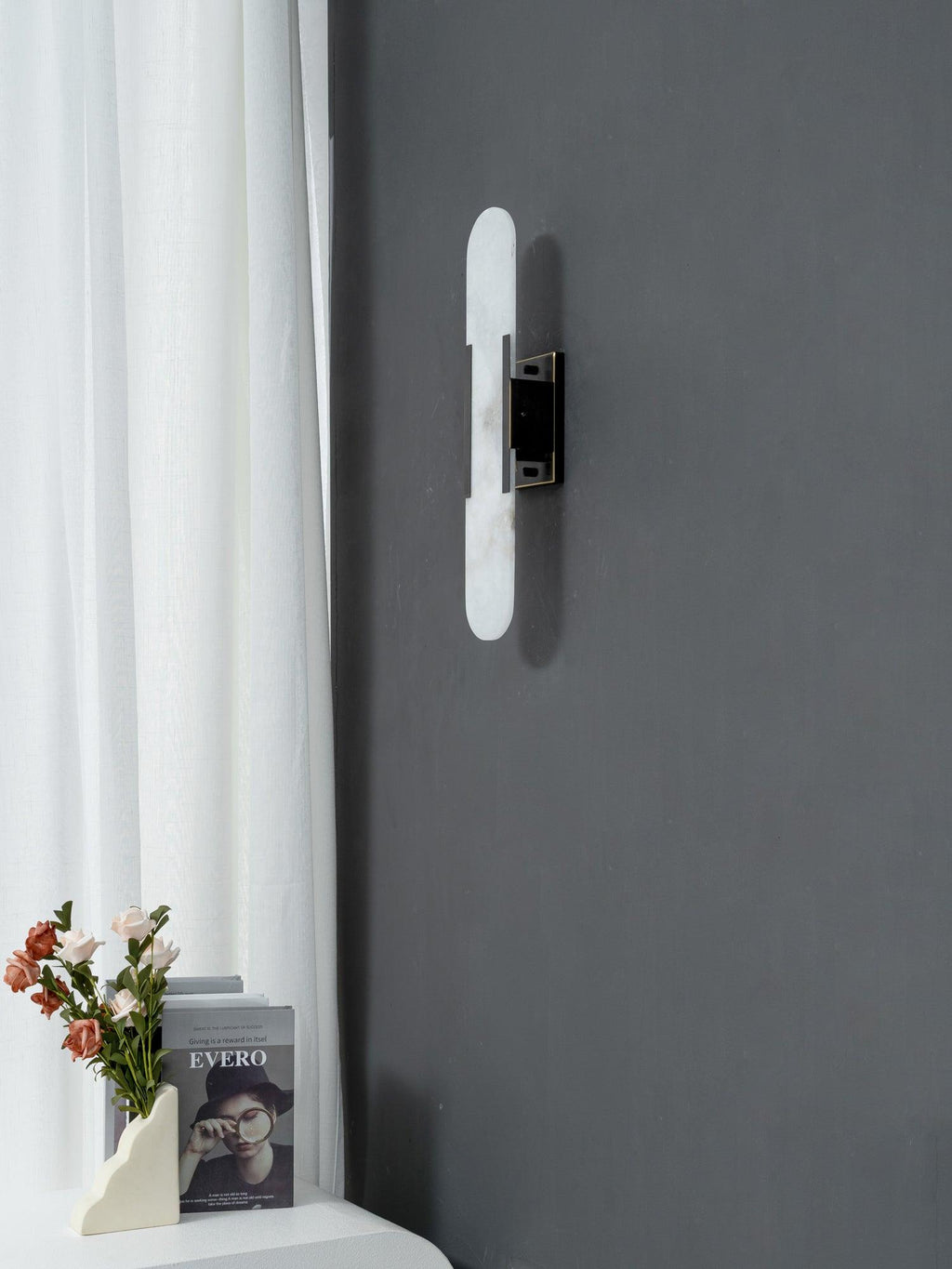 Melange Elongated Alabaster Wall Light Wall Light, Hardwired Wall Sconce, detail 29