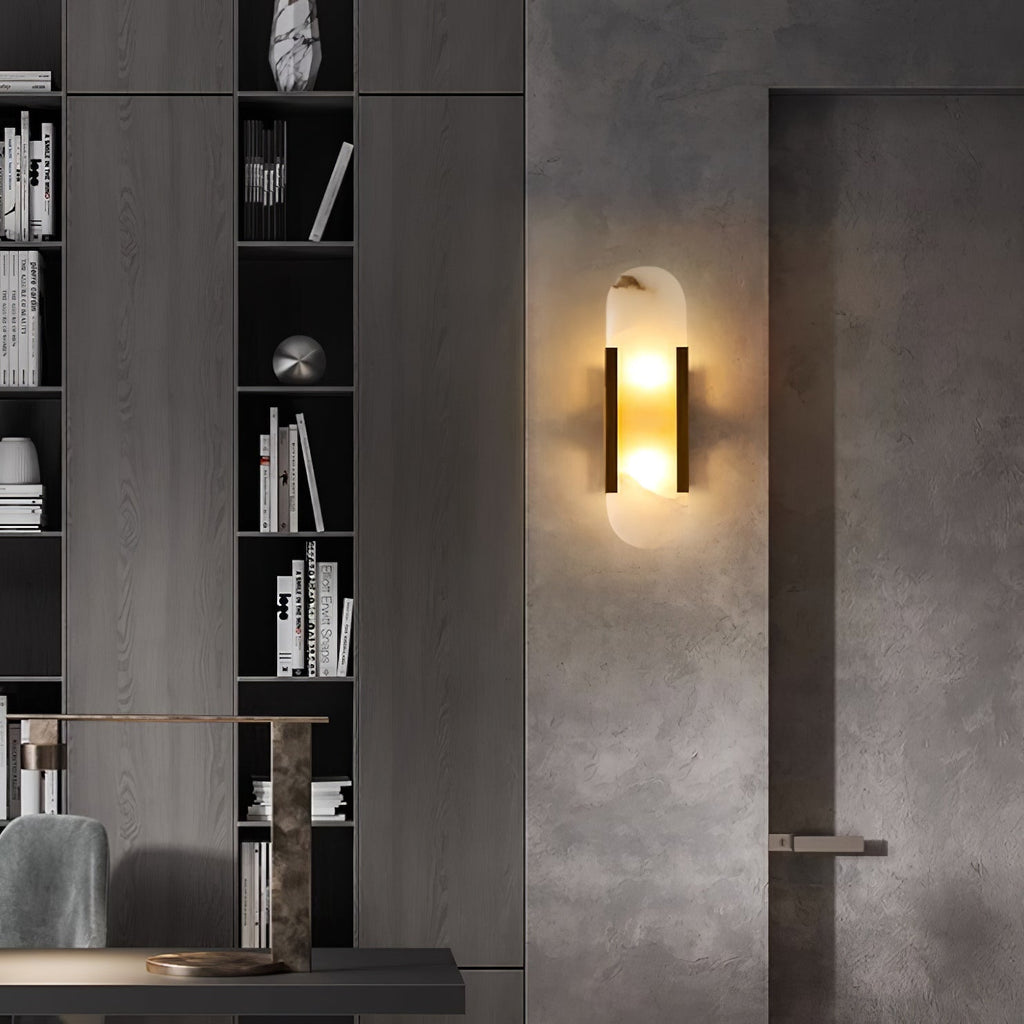 Melange Elongated Alabaster Wall Light Wall Light, Hardwired Wall Sconce, detail 85