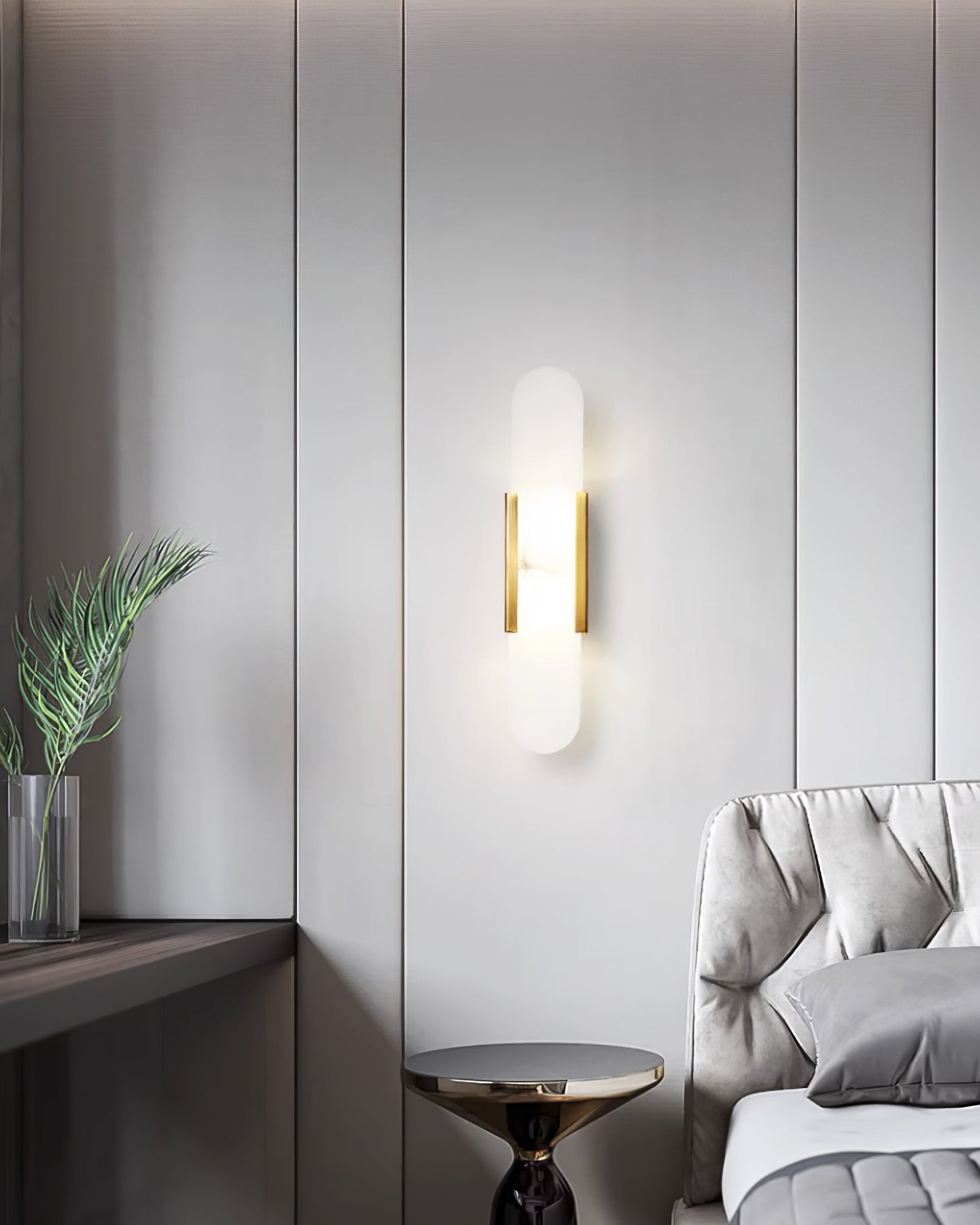 Melange Elongated Alabaster Wall Light Wall Light, Hardwired Wall Sconce, detail 7