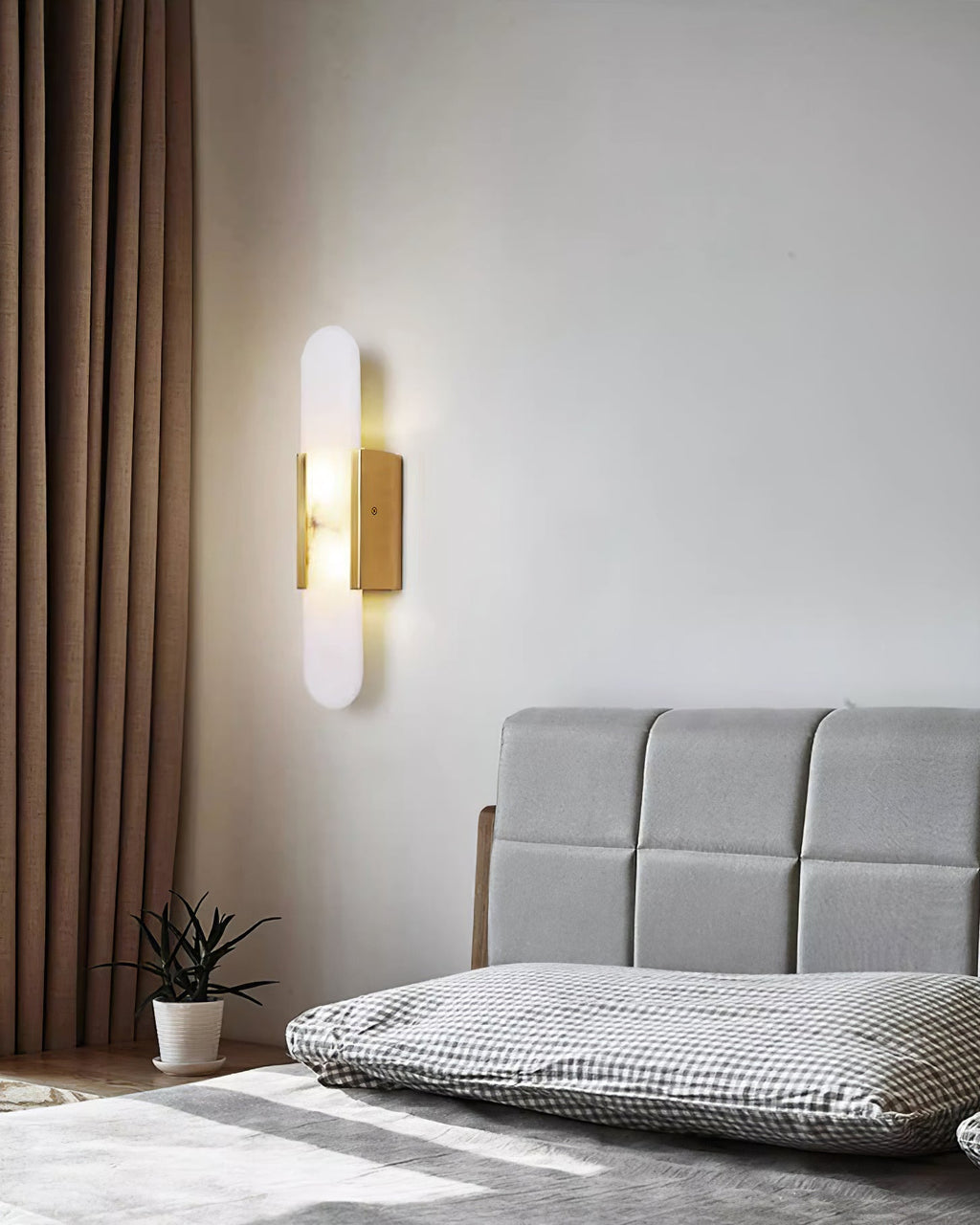 Melange Elongated Alabaster Wall Light Wall Light, Hardwired Wall Sconce, detail 9