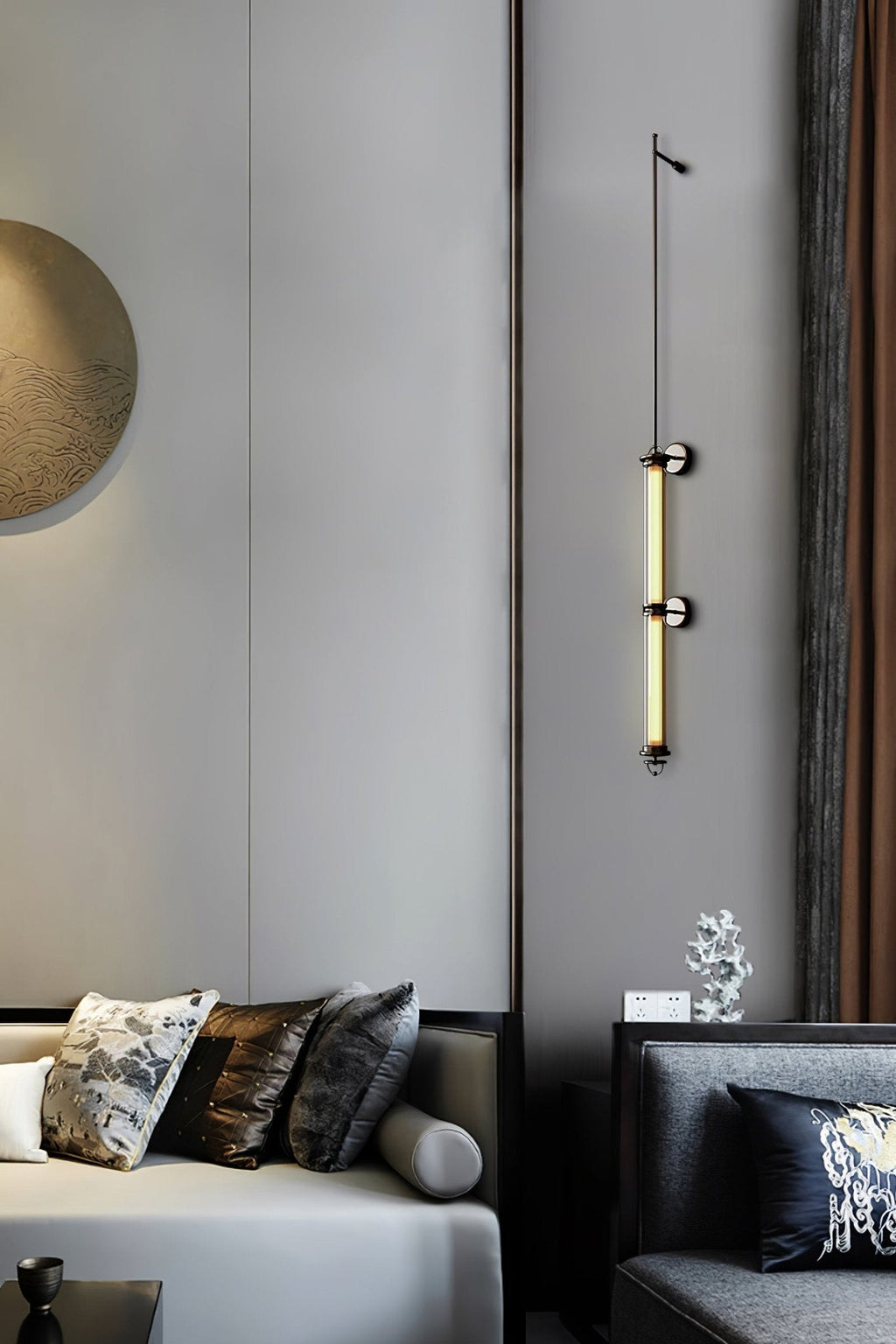 Meridian Vertical Wall Light, Hardwired Wall Sconce, detail 3