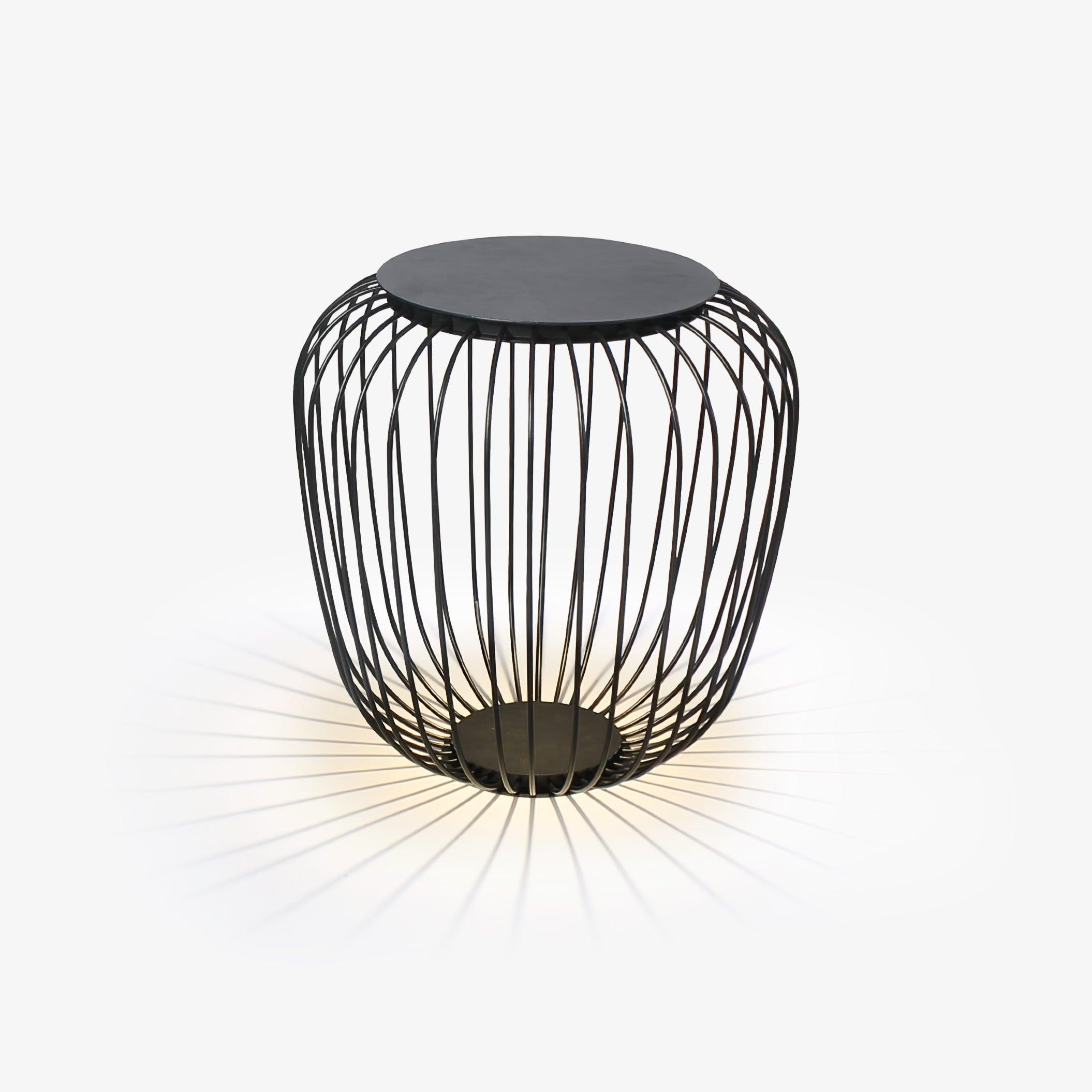 Meridiano Garden Exterior Table Light, Outdoor Wall Light, Metal, ∅ 17.7″ x H 17.7″