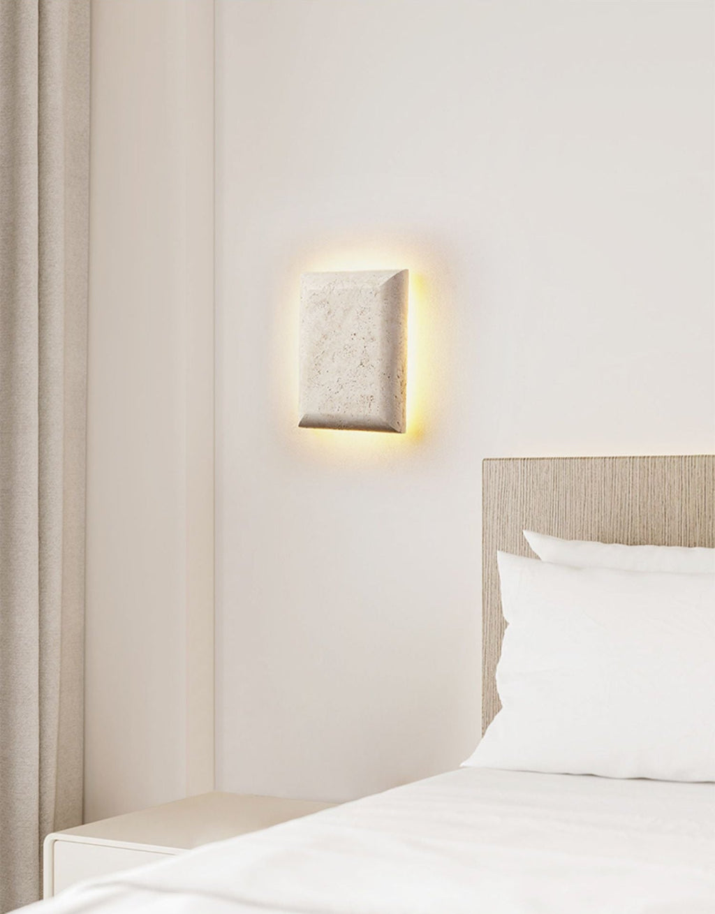 Mesa Glow Travertine Wall Light, Hardwired Wall Sconce, detail 5