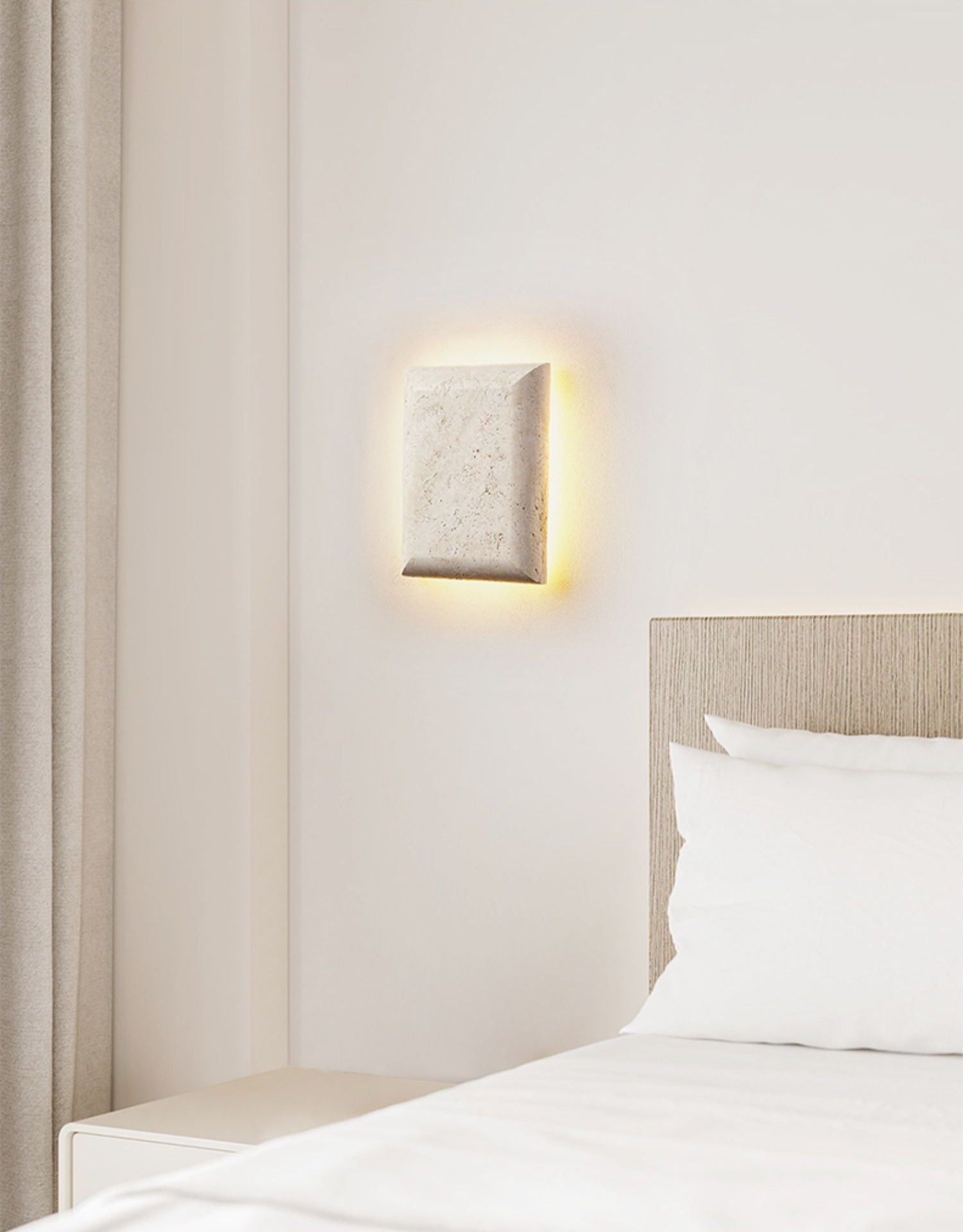 Mesa Glow Travertine Wall Light, Hardwired Wall Sconce, detail 5