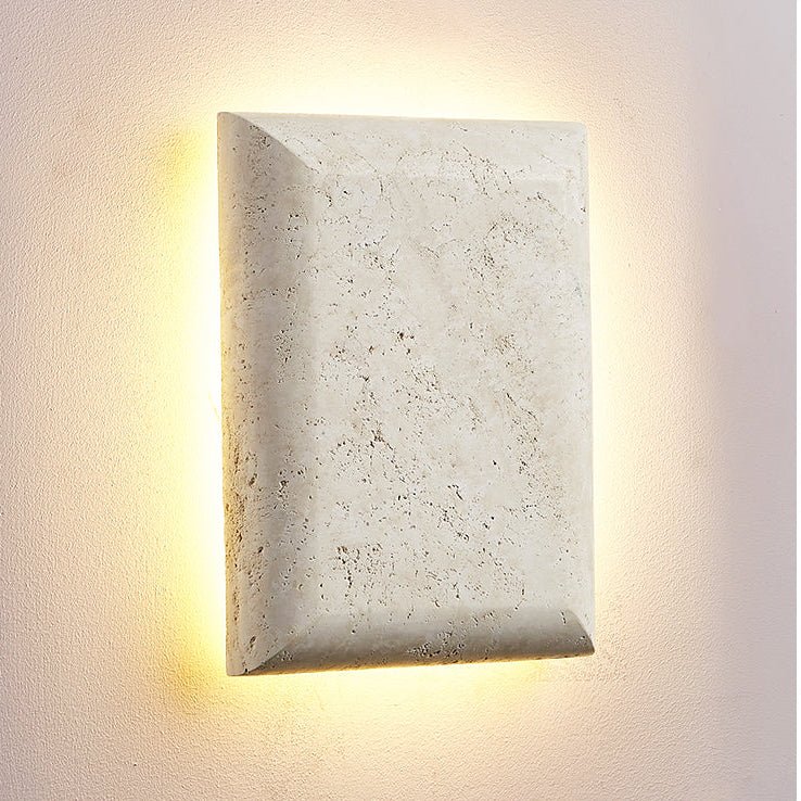 Mesa Glow Travertine Wall Light, Hardwired Wall Sconce, detail 6