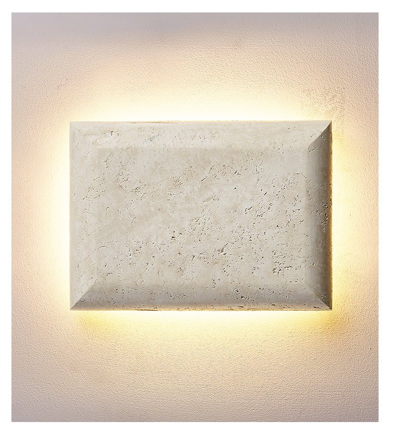 Mesa Glow Travertine Wall Light, Hardwired Wall Sconce, detail 7