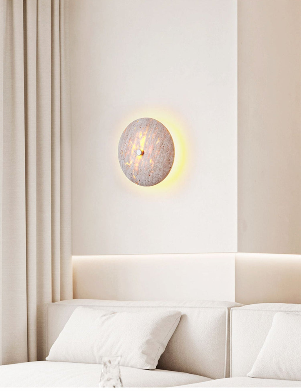 Mesa Travertine Wall Light, Hardwired Wall Sconce, detail 5