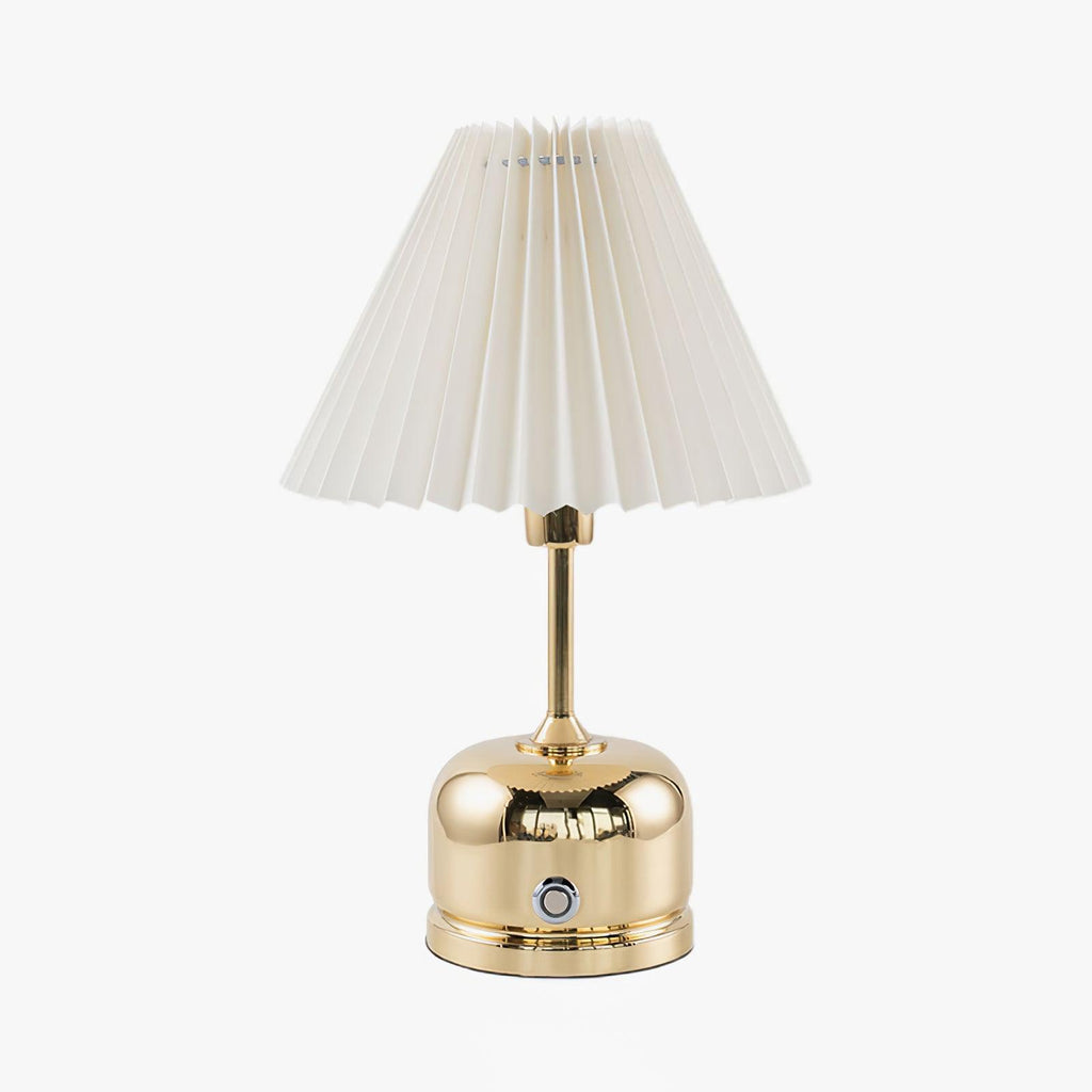 Metal Antique Table Light, Bedside Table Lamp, Brass, ∅ 8.7″ x H 13″