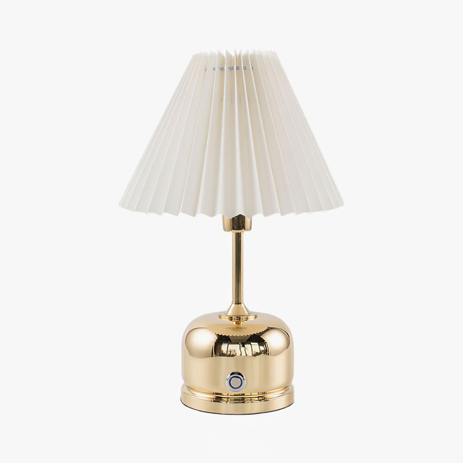 Metal Antique Table Light, Bedside Table Lamp, Brass, ∅ 8.7″ x H 13″