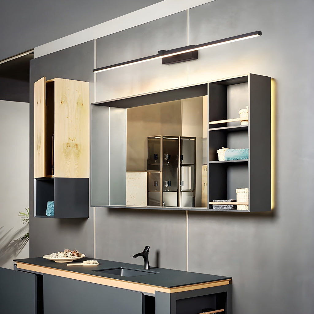 Metal Linear Mirror Wall Light, Hardwired Wall Sconce, detail 2