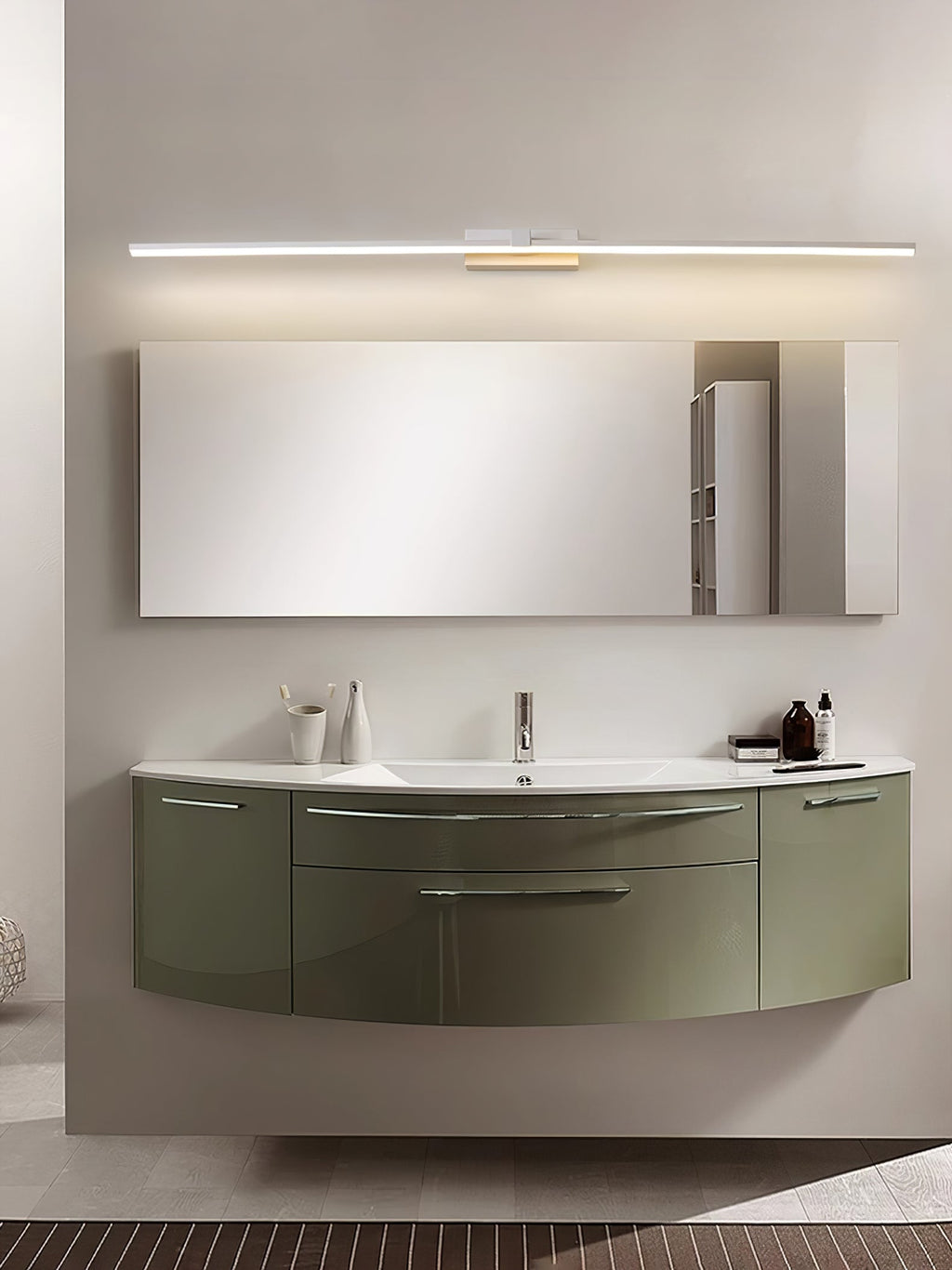 Metal Linear Mirror Wall Light, Hardwired Wall Sconce, detail 22