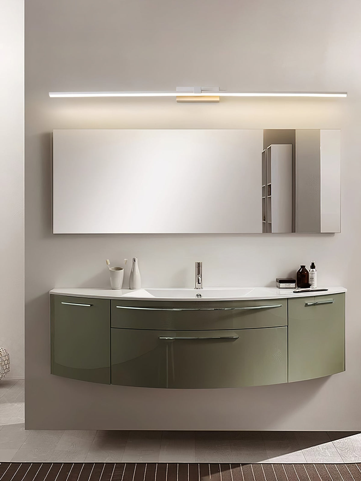 Metal Linear Mirror Wall Light, Hardwired Wall Sconce, detail 22