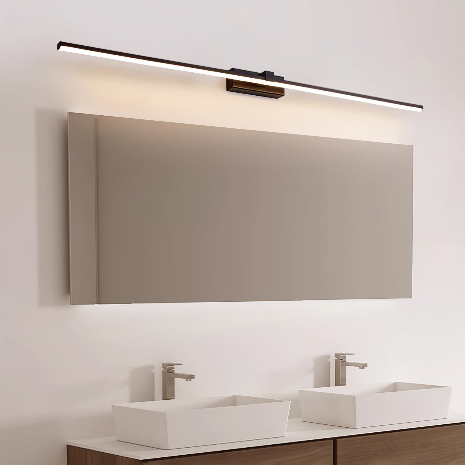 Metal Linear Mirror Wall Light, Hardwired Wall Sconce, detail 4