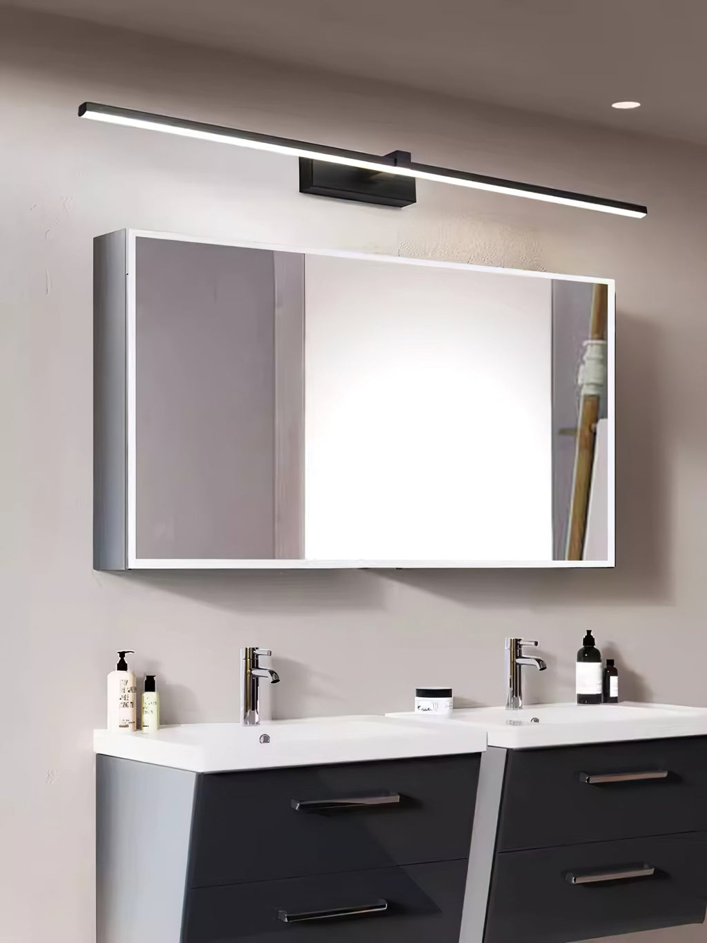 Metal Linear Mirror Wall Light, Hardwired Wall Sconce, detail 27