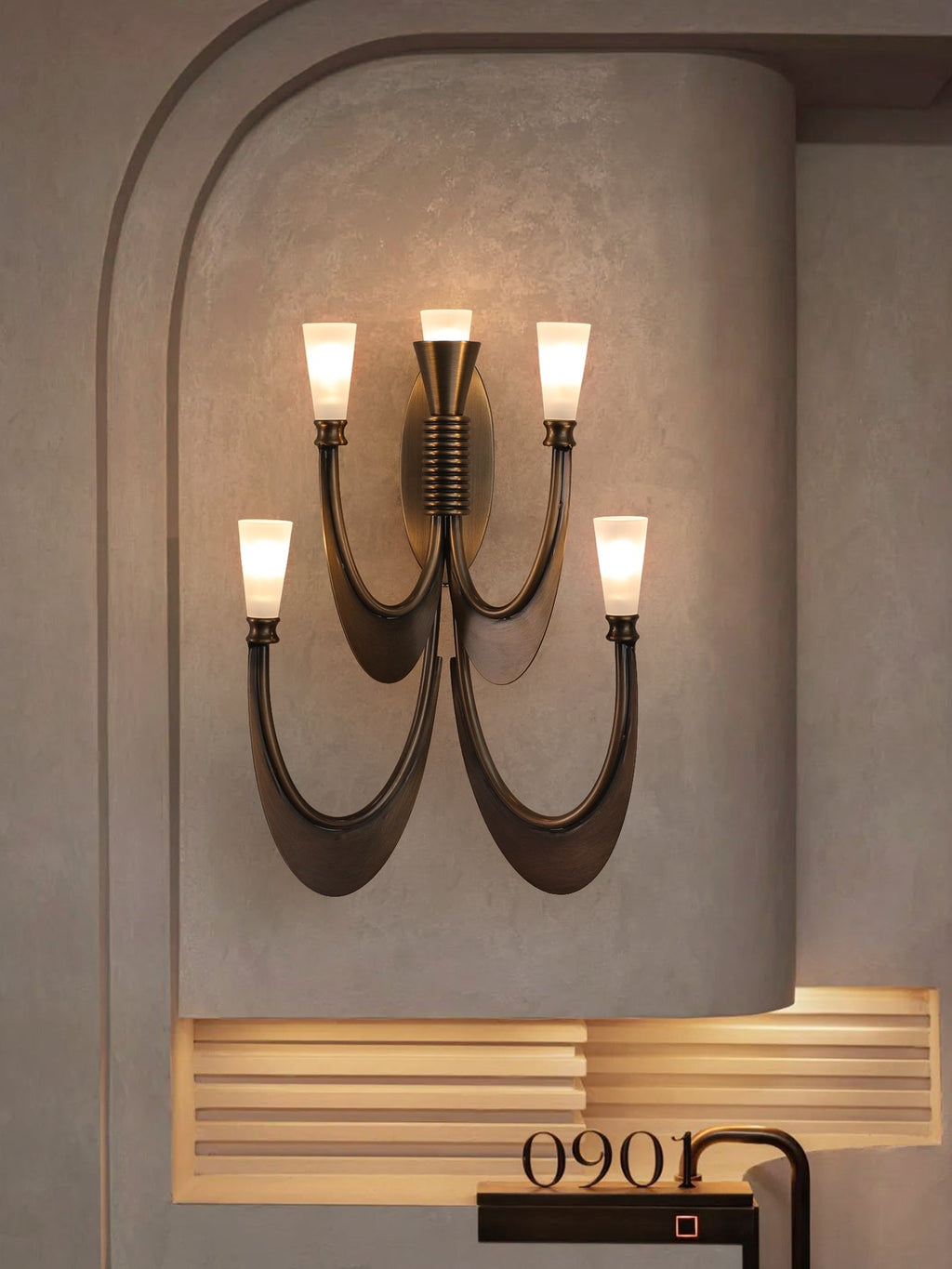 Metropolis Grand Alabaster Wall Light, Hardwired Wall Sconce, detail 3