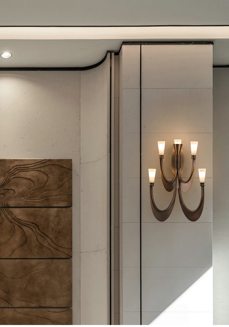 Metropolis Grand Alabaster Wall Light, Hardwired Wall Sconce, detail 13