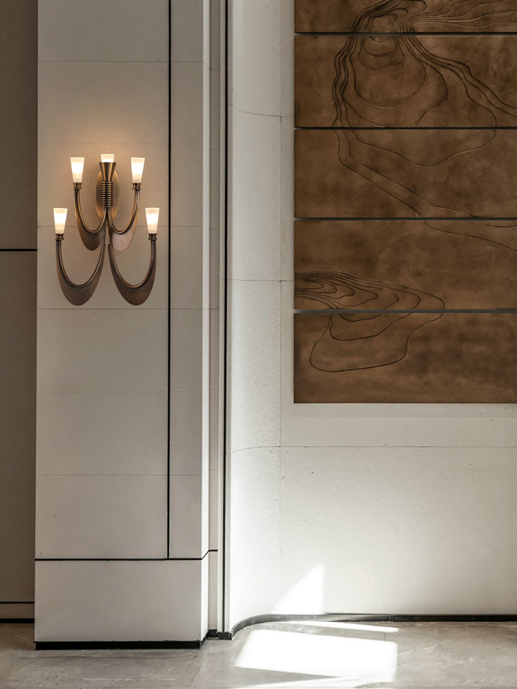 Metropolis Grand Alabaster Wall Light, Hardwired Wall Sconce, detail 4
