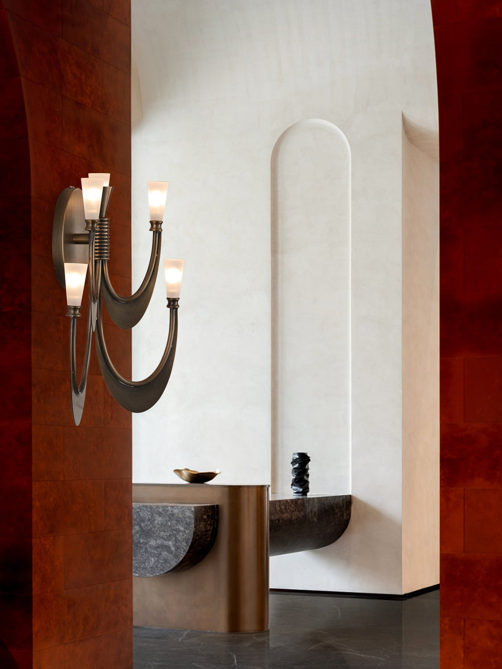 Metropolis Grand Alabaster Wall Light, Hardwired Wall Sconce, detail 7