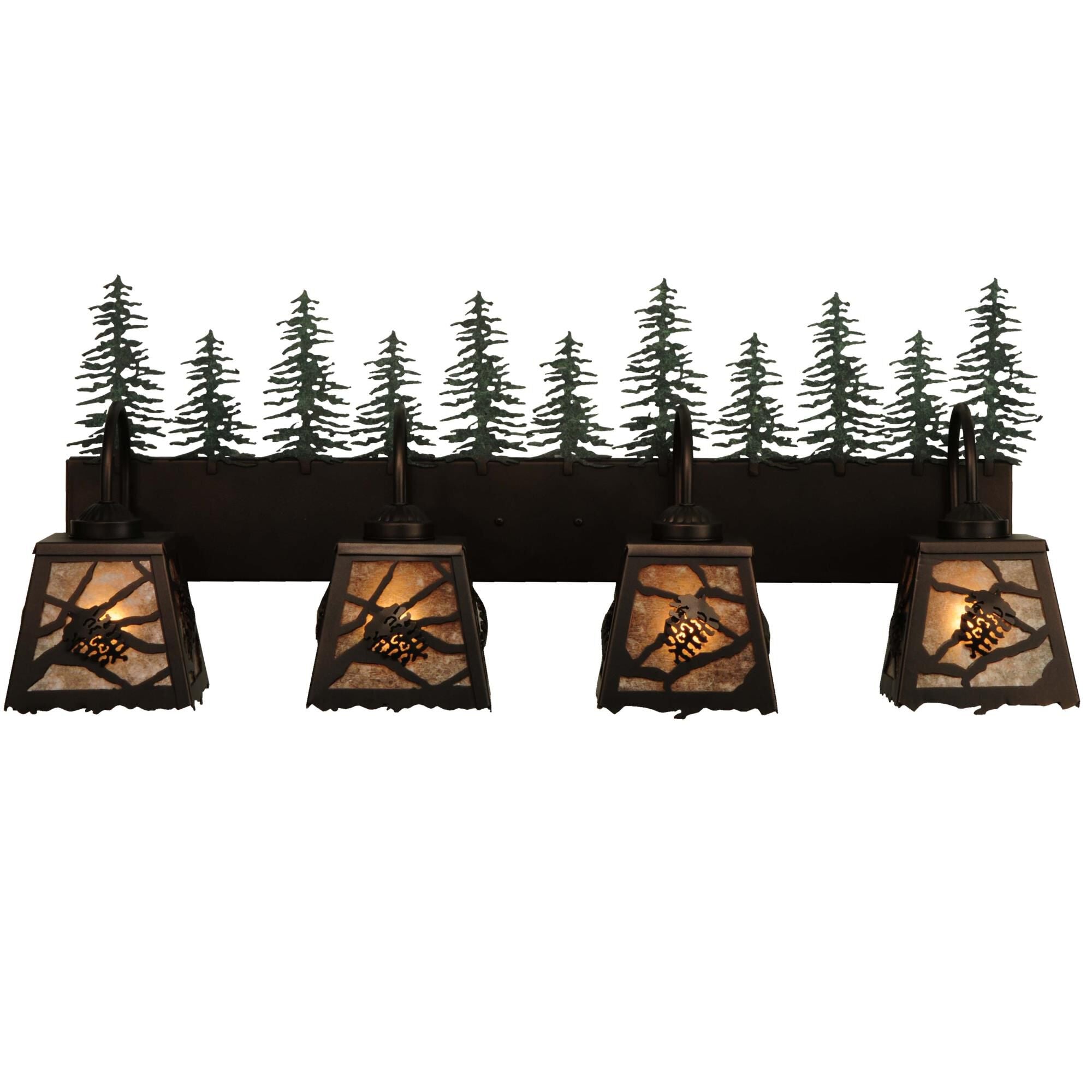 Spruce Pine 35 Inch 4 Light Bath Vanity Fixture - Height: 14.5 Inches, Bathroom Vanity Light