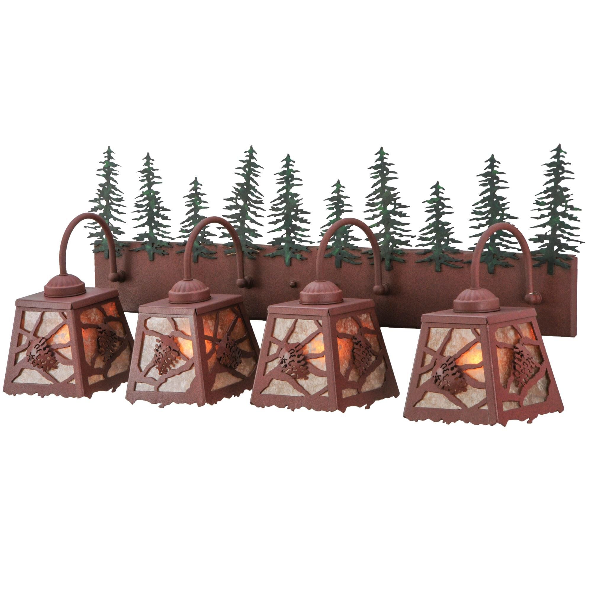 Spruce Pine 35 Inch 4 Light Bath Vanity Fixture - Height: 14.0 Inches, Bathroom Vanity Light