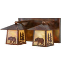 Pine Tree And Bear 22 Inch 2 Light Bath Vanity Fixture, Bathroom Vanity Light, Height: 10.5 Inches