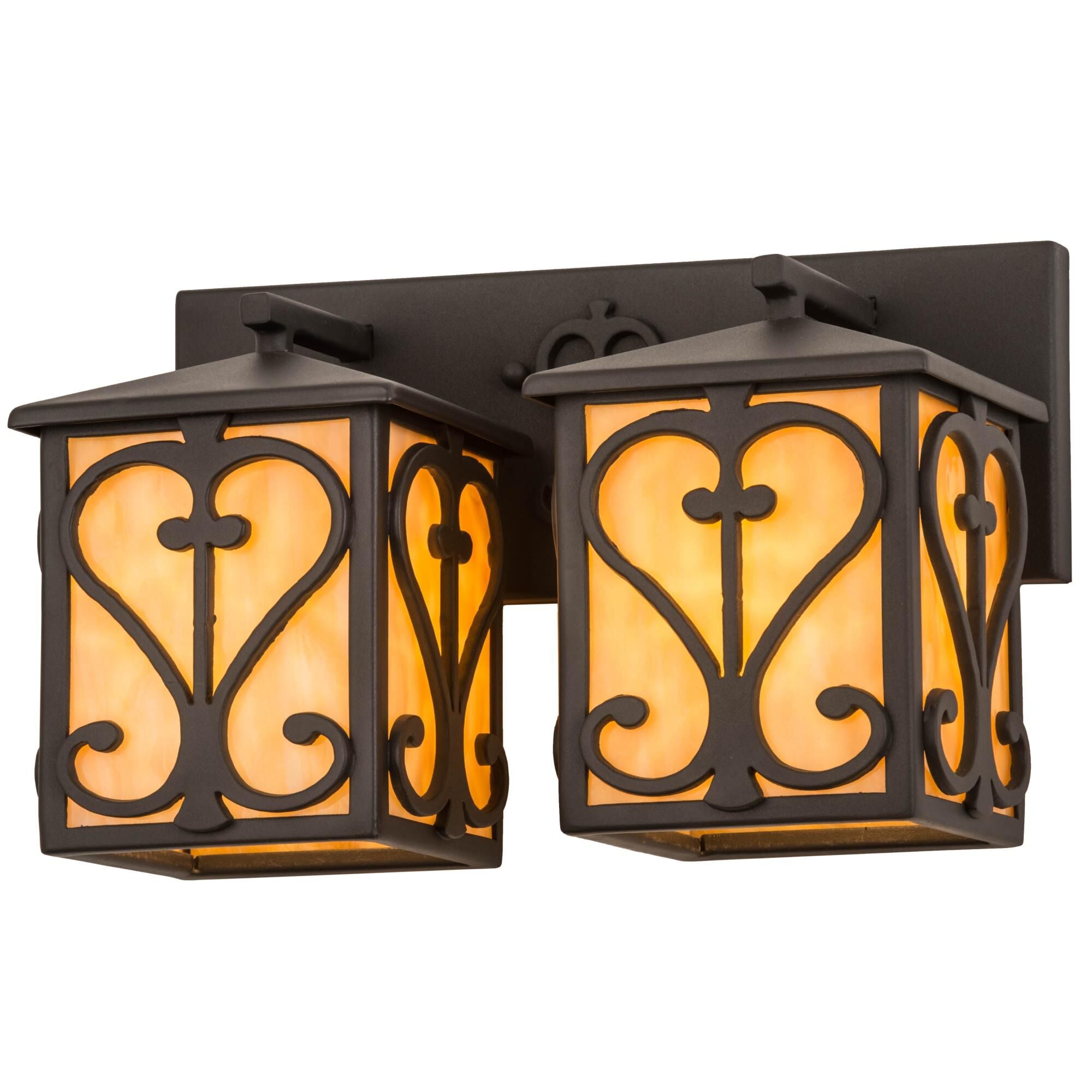 14 Inch 2 Light Bath Vanity Fixture, Bathroom Vanity Light, Height: 9.0 Inches