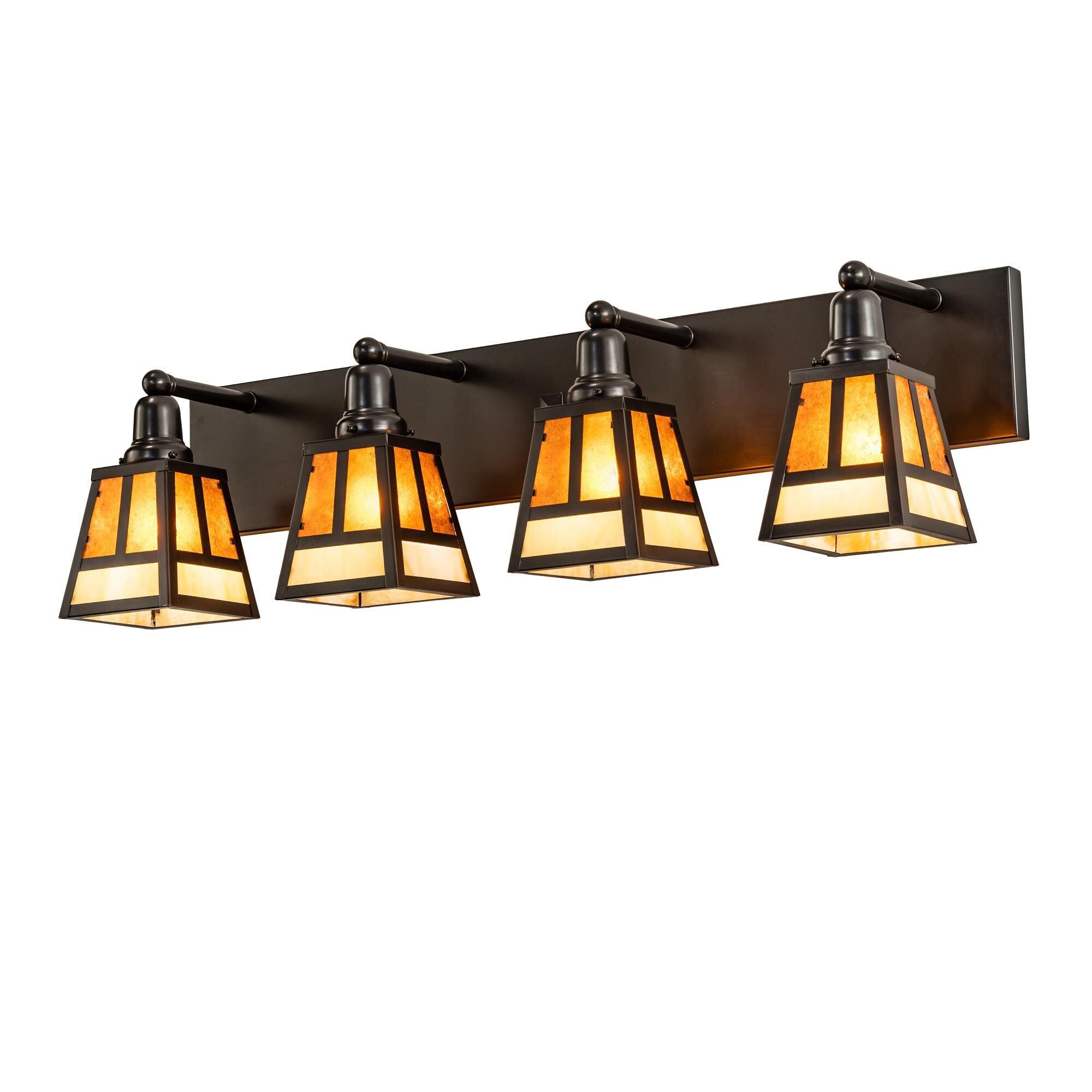 T Mission 36 Inch 4 Light Bath Vanity Fixture - Height: 10.0 Inches, Bathroom Vanity Light