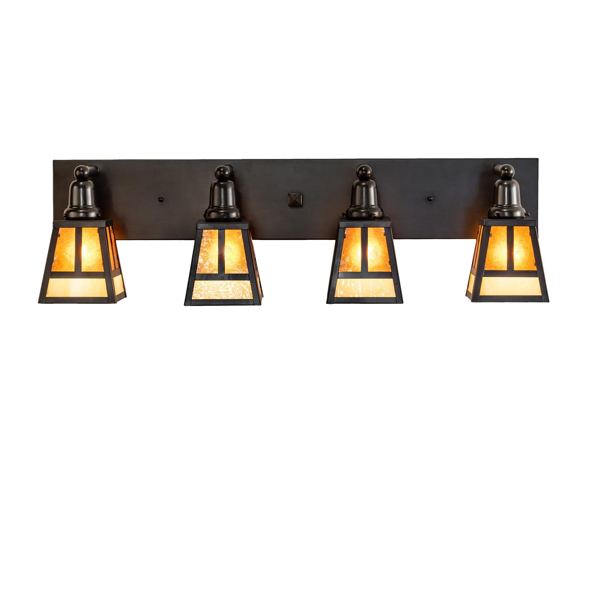 T Mission 36 Inch 4 Light Bath Vanity Fixture - Height: 10.0 Inches, Bathroom Vanity Light, detail 4