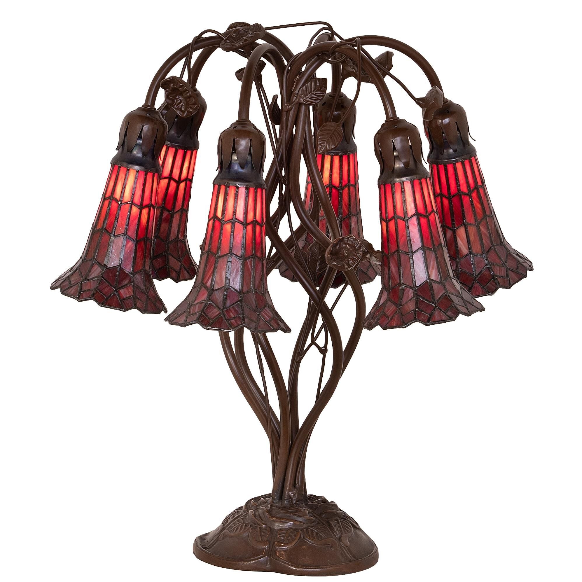 Stained Glass Pond Lily 18 Inch Table Light, Bedside Table Lamp, Height: 18.0 Inches
