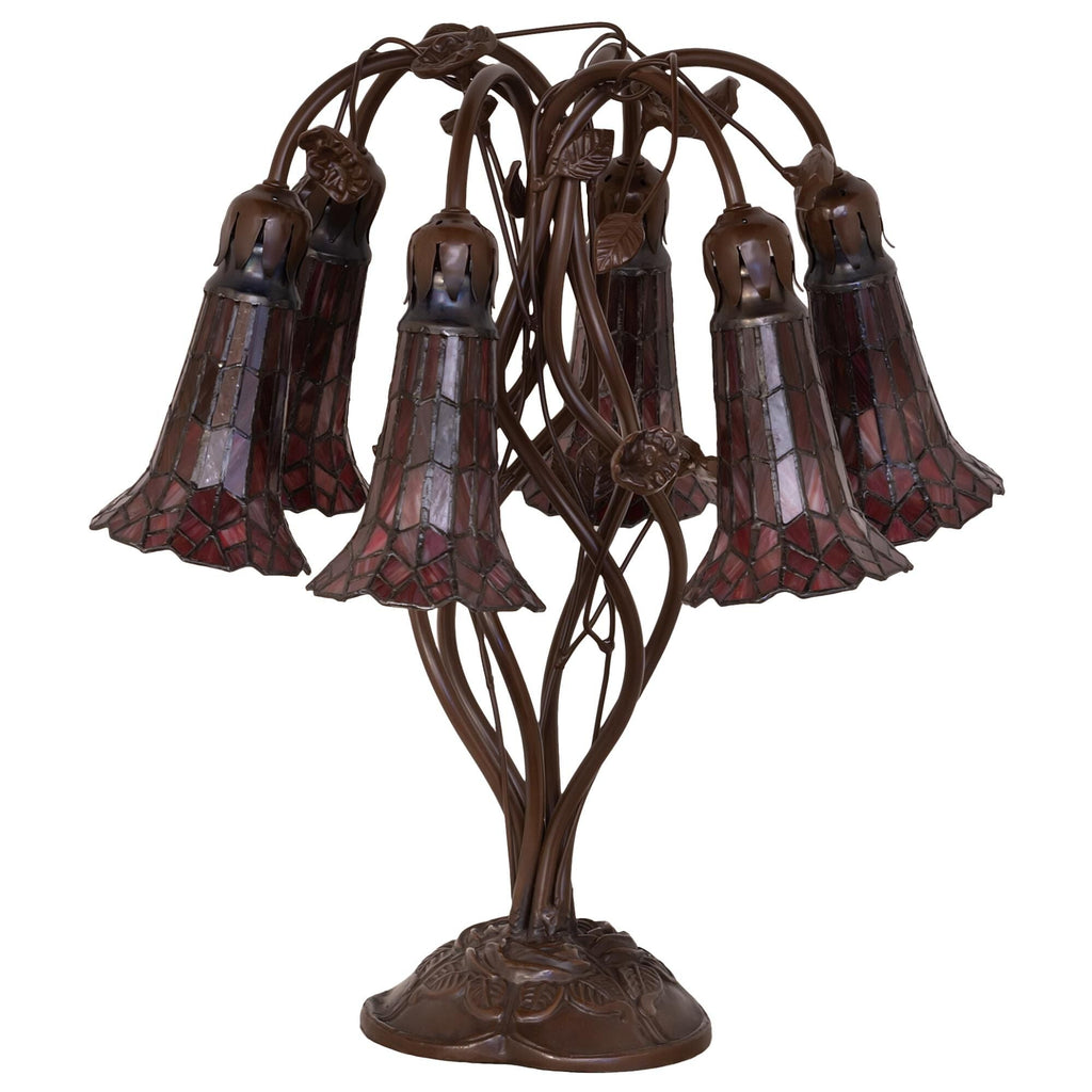Stained Glass Pond Lily 18 Inch Table Light, Bedside Table Lamp, detail 2