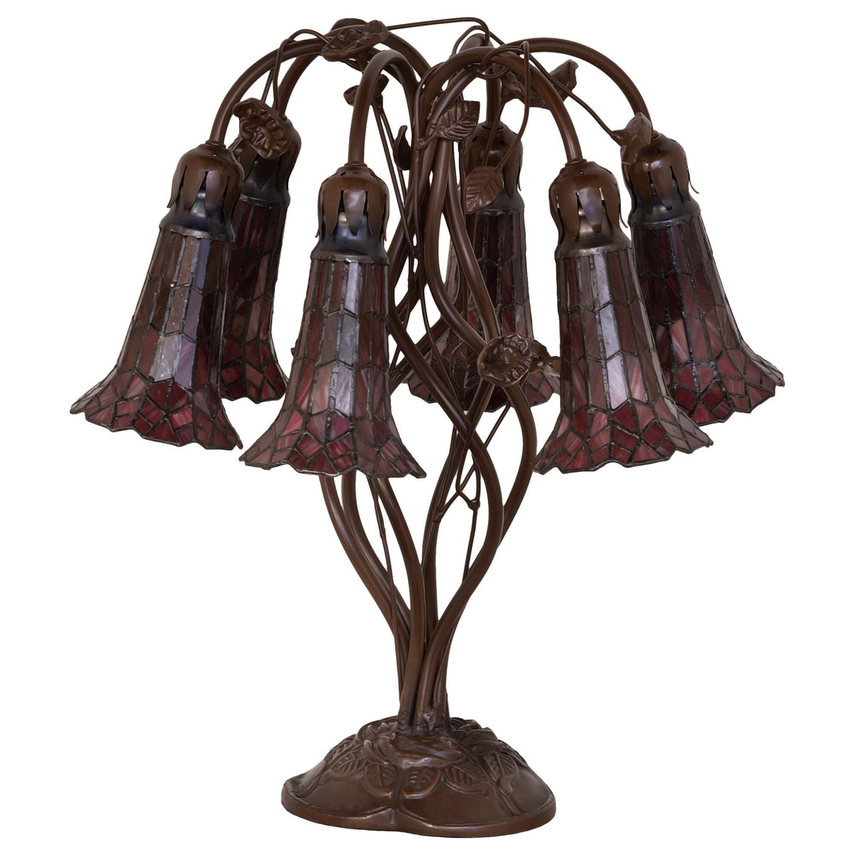 Stained Glass Pond Lily 18 Inch Table Light, Bedside Table Lamp, detail 2